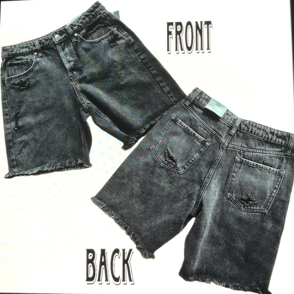 NWT Wild Fable Women’s Black High Rise Denim Bermuda Shorts Y2K